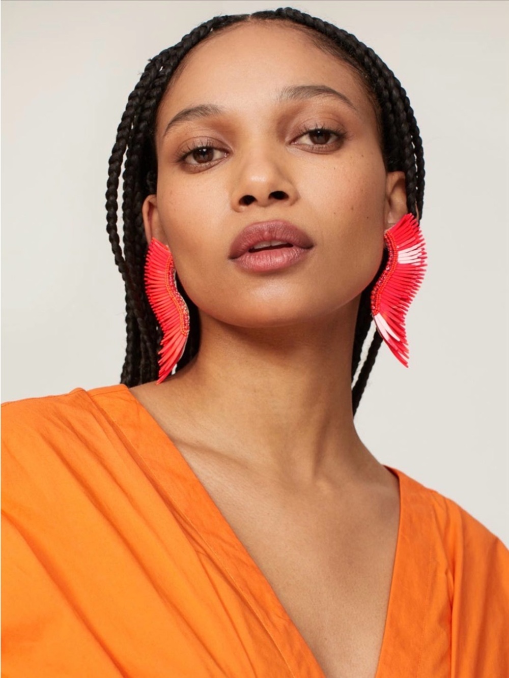 Mignonne Gavigan Red-Orange Madeline Statement Earrings